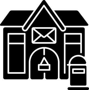 Post office black glyph icon