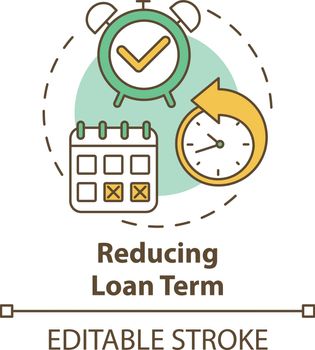 Reducing loan term concept icon
