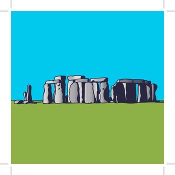 Stonehenge. Landmark of England. Megalithic monument for religious ceremonies. Vector Image.