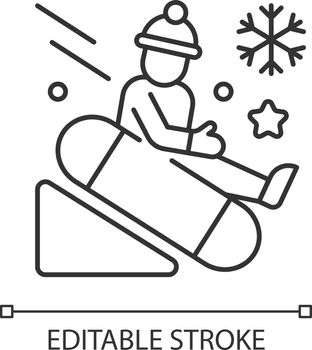 Snow tubing linear icon