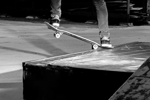 Skateboarding grind street