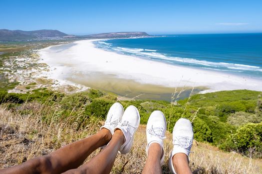 Beautiful white sand Noordhoek beach along Chapman's peak drive Cape Town South Africa