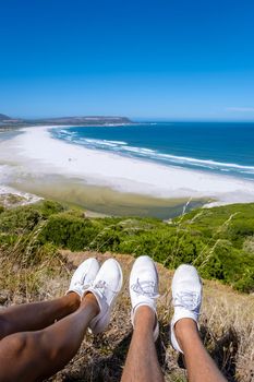 Beautiful white sand Noordhoek beach along Chapman's peak drive Cape Town South Africa