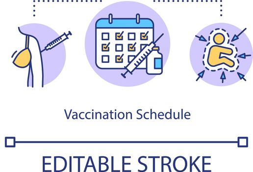 Vaccination schedule concept icon