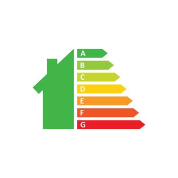 Energy efficiency in flat style. Ecological class vector illustration on isolated background. Electric performance sign business concept.
