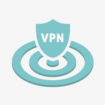VPN icon concept. Virtual private network service. Flat isometric vector symbol isolated on white background