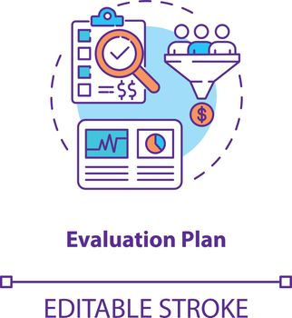 Evaluation plan concept icon