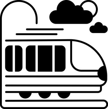 Coach car black linear icon