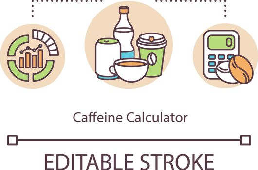 Caffeine calculator concept icon