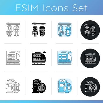 First class train services icons set