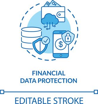 Financial data protection concept icon