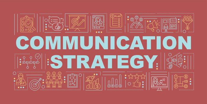 Communication strategy word concepts banner
