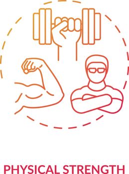 Physical strength building concept icon