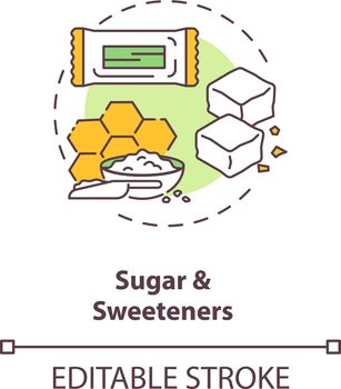 Sugar and sweeteners concept icon