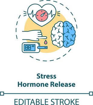 Stress hormone release concept icon