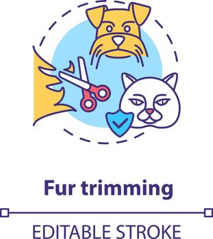 Fur trimming concept icon