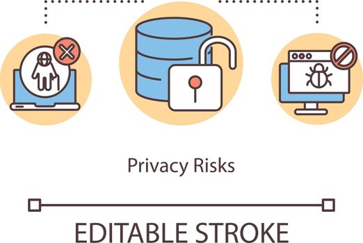 Privacy risks concept icon