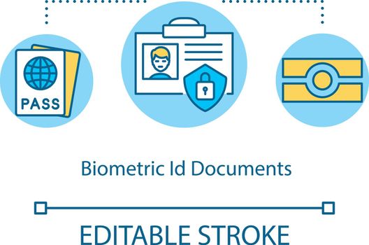Biometrics ID documents concept icon