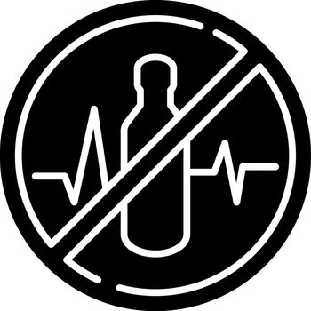 Health warning black glyph icon