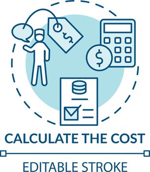 Calculate cost concept icon