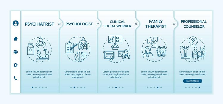 Psychotherapy jobs onboarding vector template