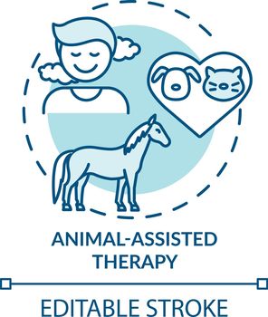 Animal-assisted therapy concept icon