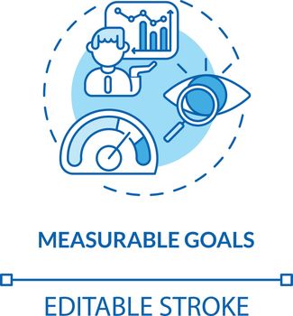 Measurable goals concept icon