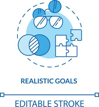 Realistic goals concept icon