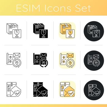 Post office icons set