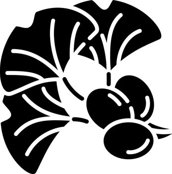 Ginkgo biloba black glyph icon