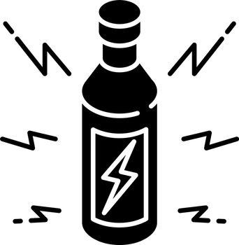 Energy drink black glyph icon
