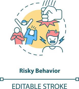 Risky behavior concept icon