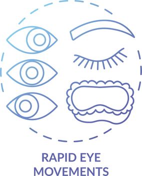 Rapid eyes movement blue gradient concept icon
