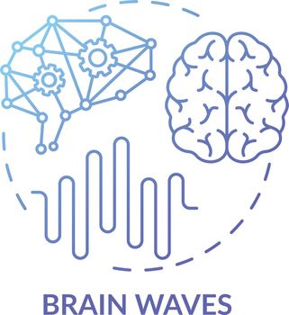 Brain waves blue gradient concept icon