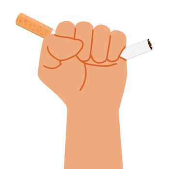 Fist Cigarette butt vector flat
