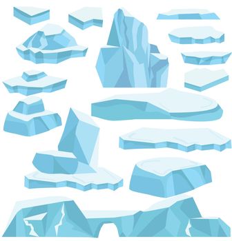 blue  iceberg Vector Set pieces