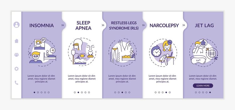 Insomnia types onboarding vector template