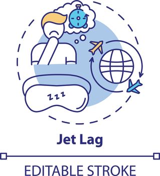 Jet lag concept icon