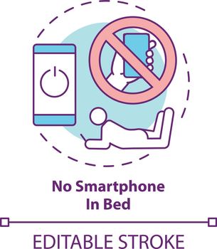 No smartphone in bed concept icon