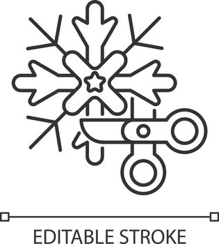DIY snowflakes linear icon
