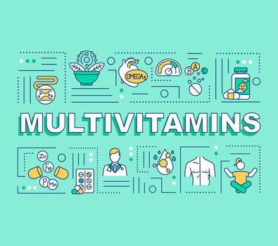 Multivitamins word concepts banner