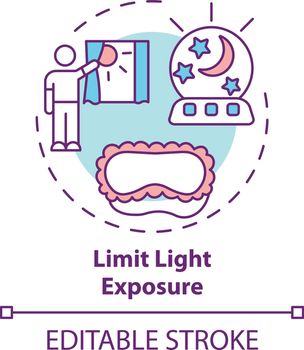Limit light exposure concept icon