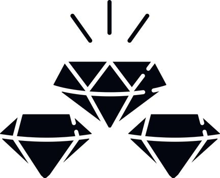Precious gems black glyph icon