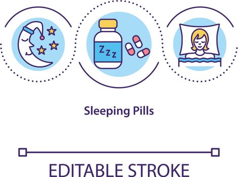 Sleeping pills concept icon
