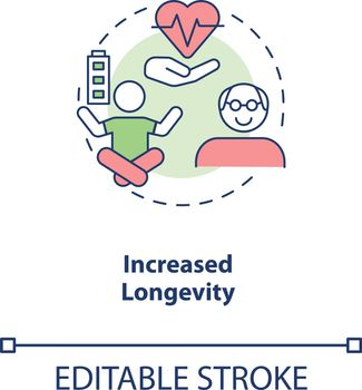 Increased longevity concept icon
