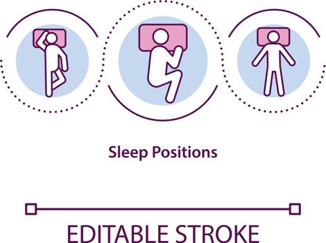 Sleep positions concept icon