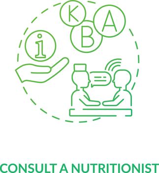 Consultation with nutritionist concept icon