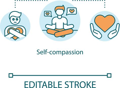 Self compassion concept icon