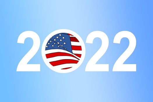 2022 Election campaign buttons with the USA flag - Illustration