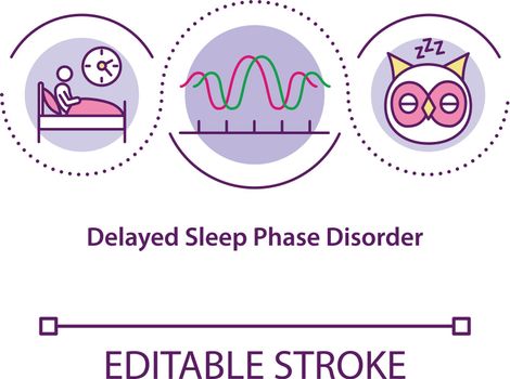 Delayed sleep phase disorder concept icon